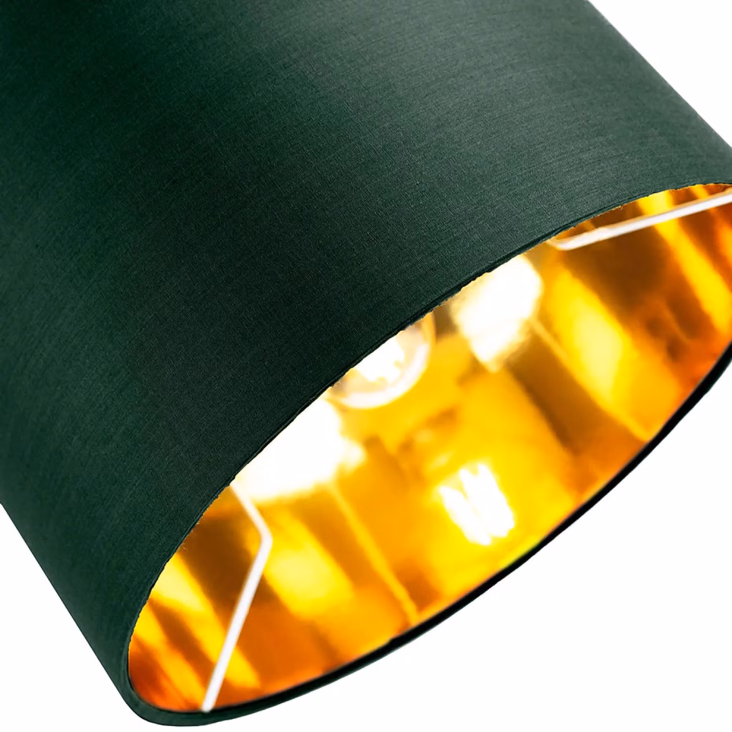 Happy Homewares Contemporary Round Cotton Lamp Shade in Dark Green with Shiny Paper Inner, Diameter: 40.64 cm – 2