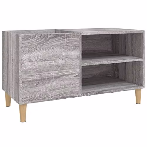 vidaXL Mid-Century Record Cabinet in Grey Sonoma, W: 84.5 cm, D: 38 cm, H: 48 cm – 1