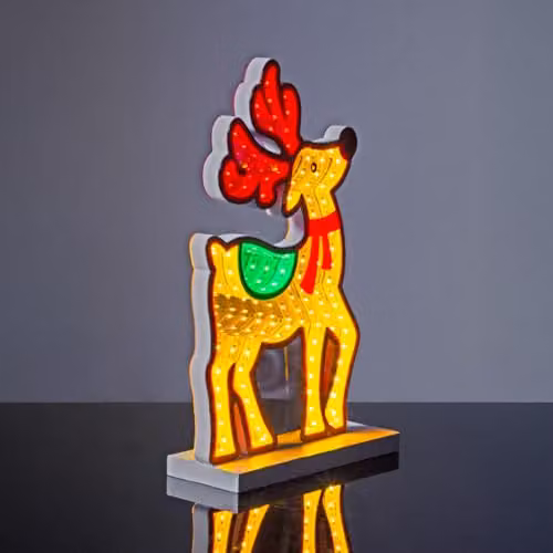 The Christmas Workshop Reindeer Infinity LED Double-Sided Multi-Coloured Christmas Light, Height: 28 cm – 8