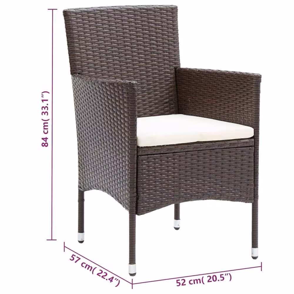 Berkfield Home 11 Piece Brown Poly Rattan Garden Dining Set – 4