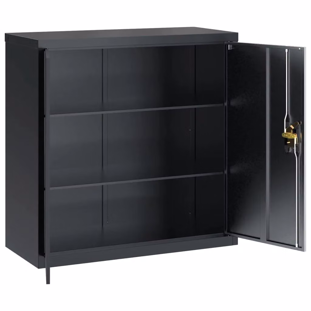 Berkfield Home Anthracite Steel File Cabinet with Lock and Adjustable Shelves, W/D/H: 90 x 40 x 90 cm – 3