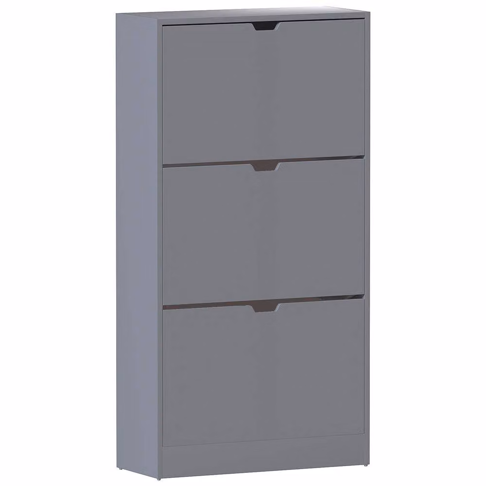 HD Designs Vida Designs Modern 3 Drawer Grey Shoe Cabinet with Tilting Compartments – 2