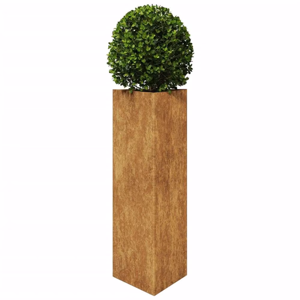 Berkfield Home Garden Triangular Corten Steel Planters, 2 Pack, Brown, W: 30 cm, D: 26 cm, H: 75 cm – 4