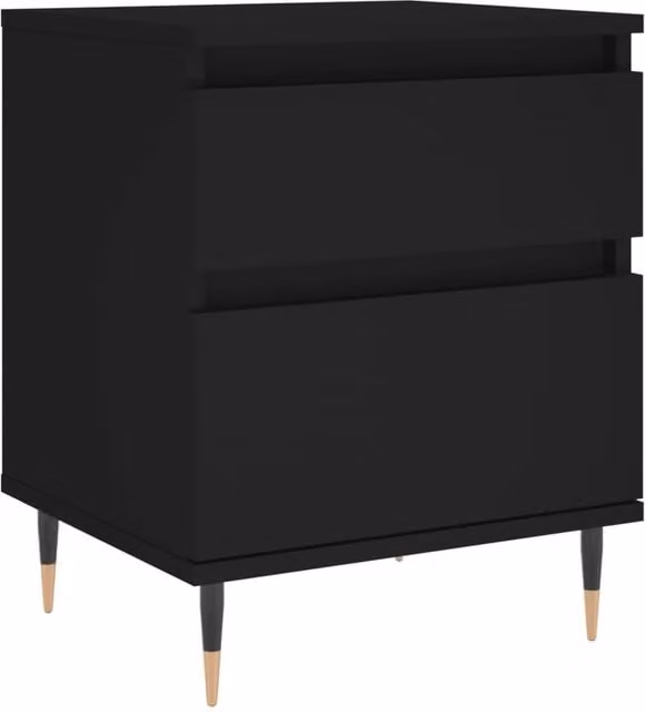 Berkfield Home Black Bedside Cabinet W/D/H: 40 x 35 x 50 cm