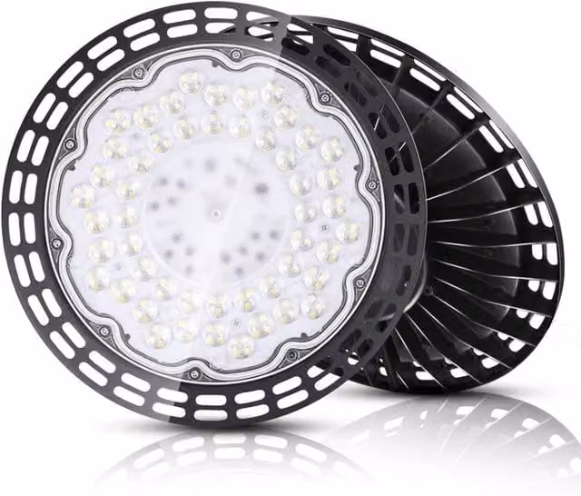 NESTLUNE 500W UFO LED Industrial High Bay Light in Black