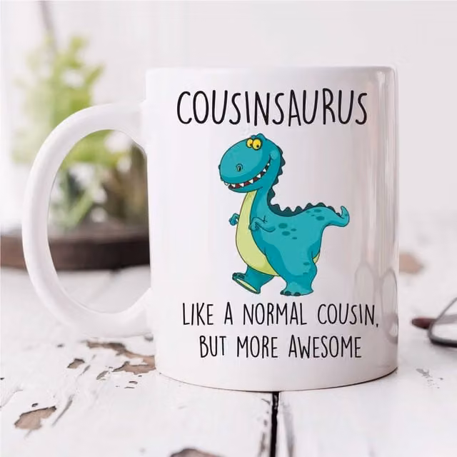 60 Second Makeover Cousinsaurus Ceramic Mug in White