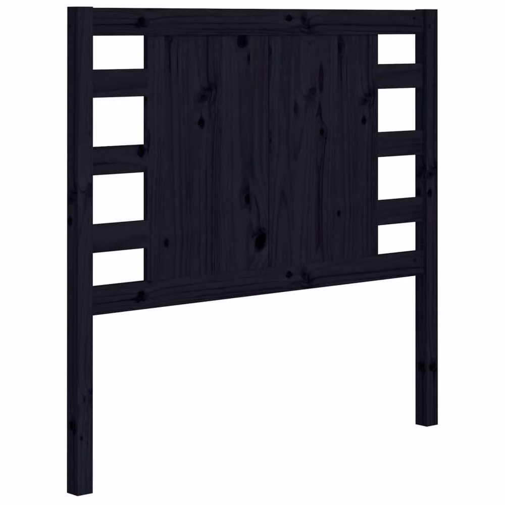 Berkfield Home Black Solid Pine Wood Headboard, W: 106 cm, D: 4 cm, H: 100 cm – 3