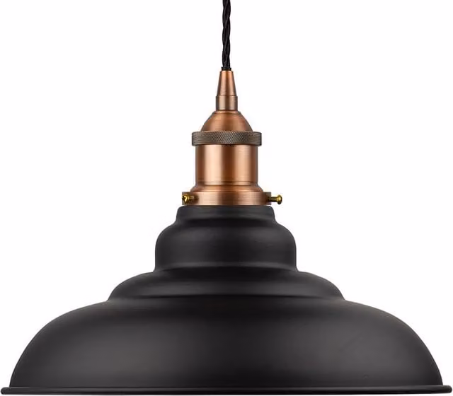 SE Home St Edmund's Pendant Light in Matt Black and Matt Antique Copper