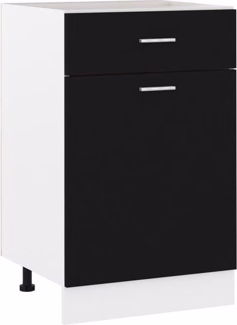 Berkfield Home Black Modern Kitchen Base Unit with Internal Drawers and Shelves, W/D/H: 50 x 46 x 81.5 cm – 1