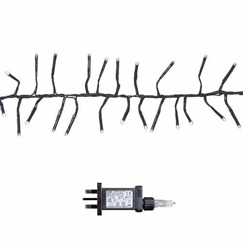 Samuel ALEXANDER 18.5m 1440 LED Christmas Cluster Multi-Action String Lights with Timer in White and Green – 2