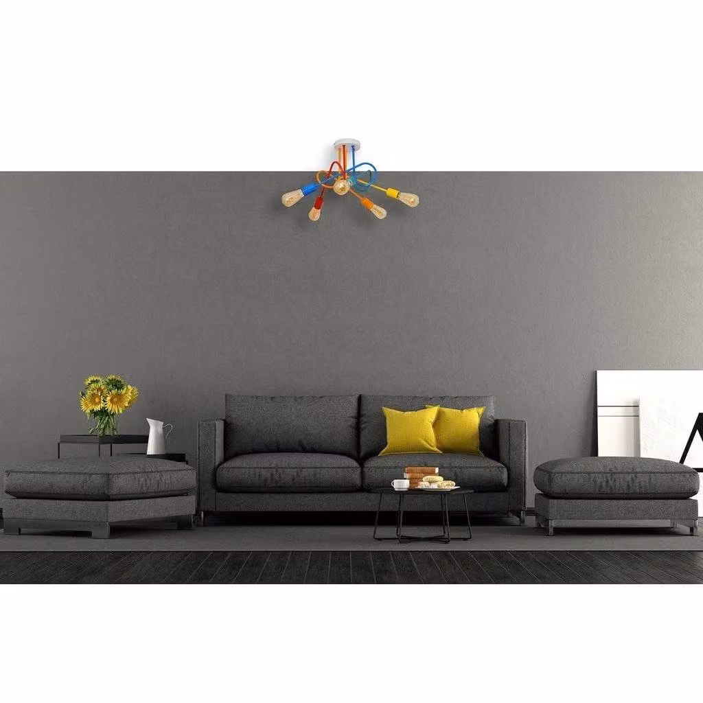 Netlighting Oxford Multi Arm Semi Flush Ceiling Light, Multicoloured, Diameter: 50 cm – 3