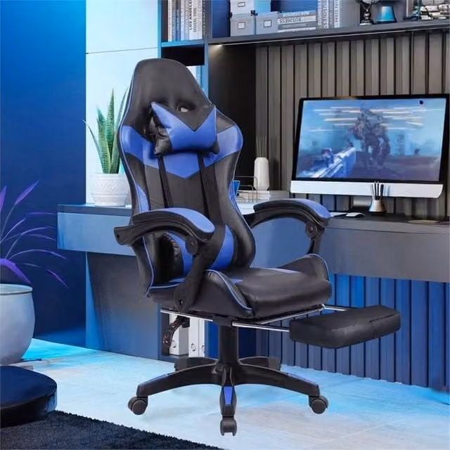 EONLION Black PU Leather Gaming Chair for Home and Office – 1