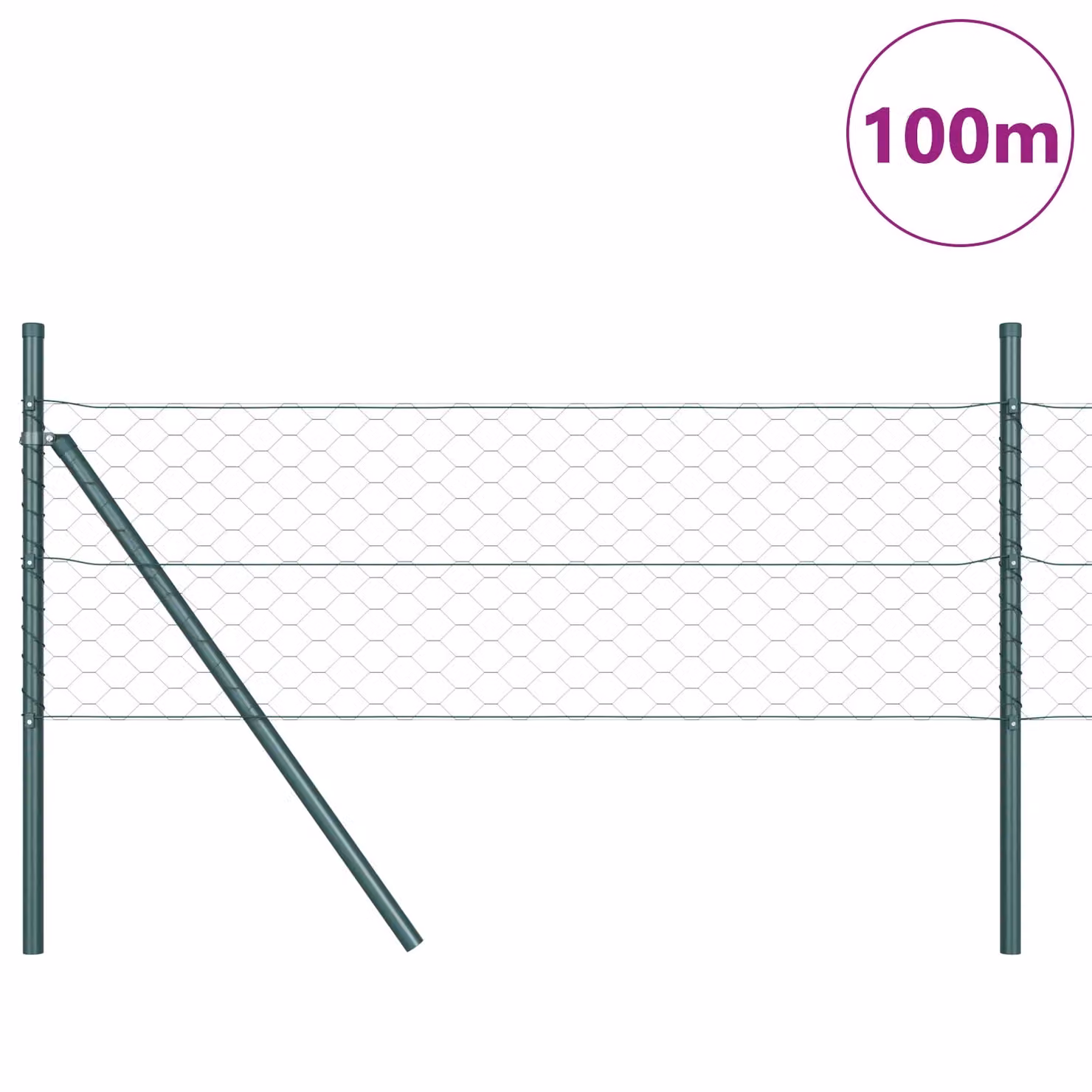 Berkfield Home Grey Steel Hexagon Fence, Powder-Coated, 0.8 x 100 m – 1