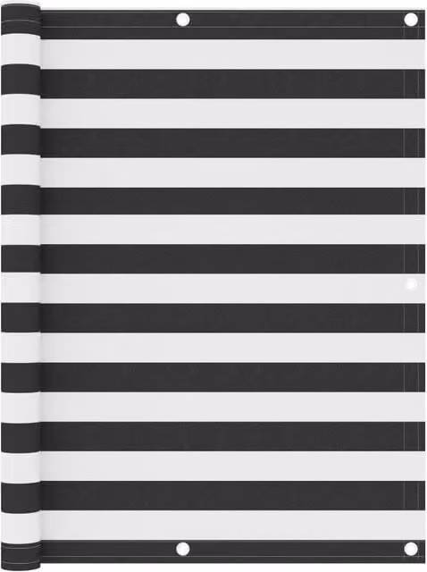 Berkfield Home Balcony Screen in Anthracite and White Oxford Fabric, W: 120 cm, D: 400 cm – 1