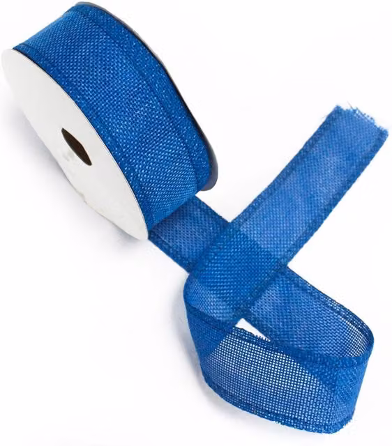 KDMK Navy Blue Natural Texture Textile Ribbon for Gift Wrap and Wedding Decor