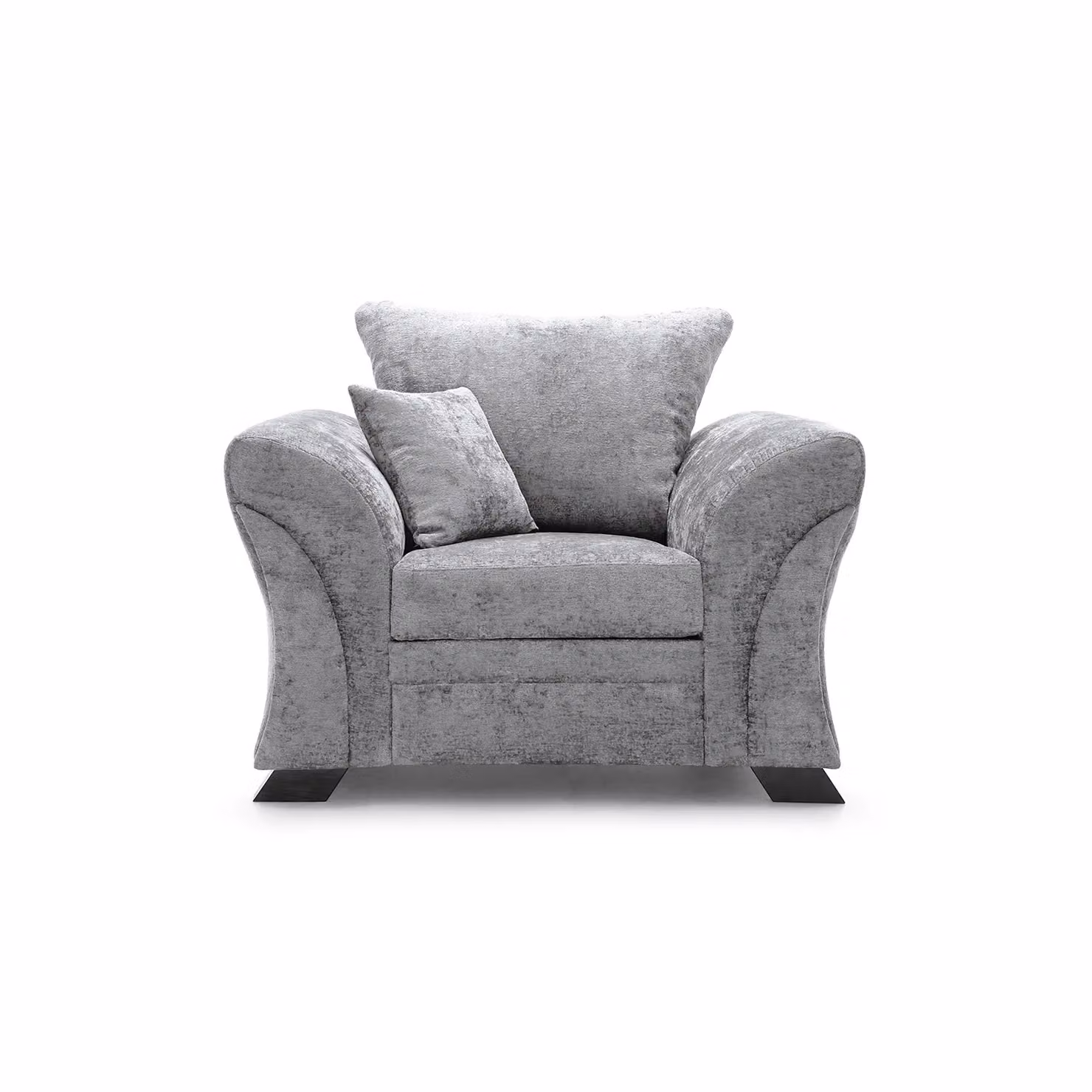 Abakus Direct Farrow Armchair in Grey Crushed Chenille and Microfibre – 2