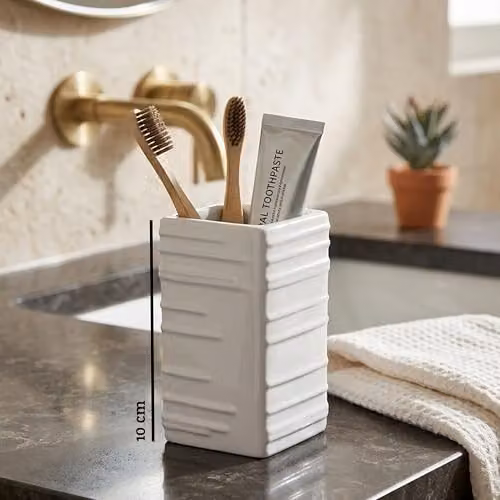 Orsina White Ceramic Bathroom Tumbler – 2