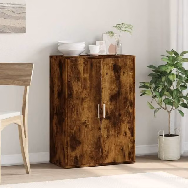 Berkfield Home Smoked Oak Sideboard in Brown, W/D/H: 60 x 31 x 84 cm
