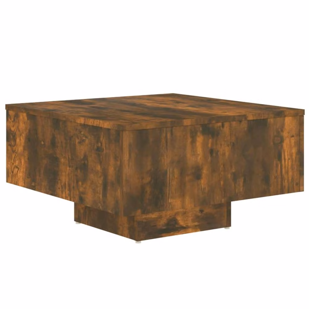 Berkfield Home Square Coffee Table in Smoked Oak Brown, W: 60 cm, D: 60 cm, H: 31.5 cm – 2