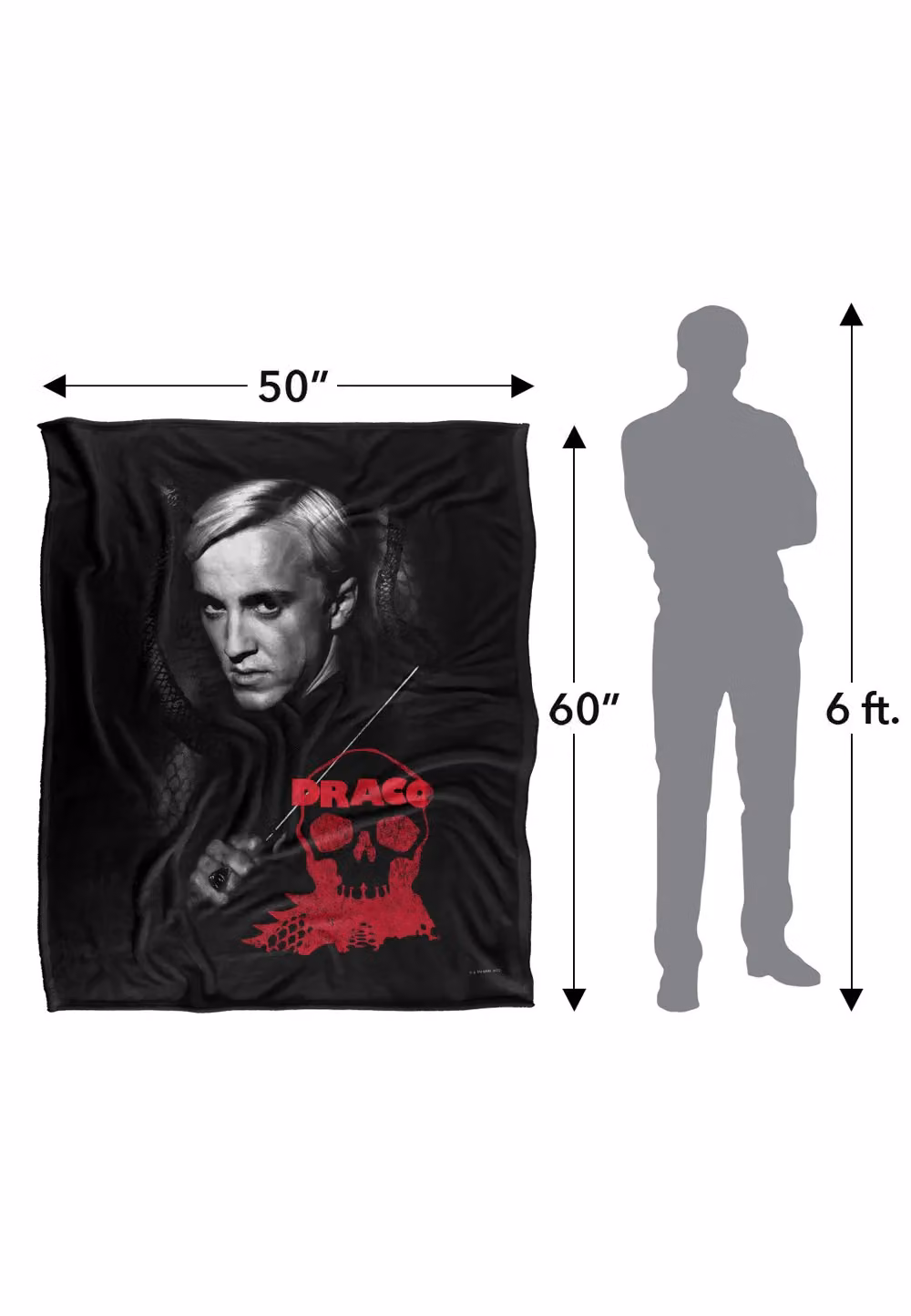 LOGOVISION Harry Potter Draco Portrait Super Soft Fleece Throw Blanket, White and Multicolour, W/D/H: 152 x 127 cm – 9