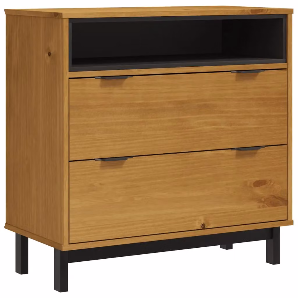 Berkfield Home FLAM Drawer Cabinet in Brown Solid Pine Wood W/D/H: 80 x 40 x 80 cm – 2