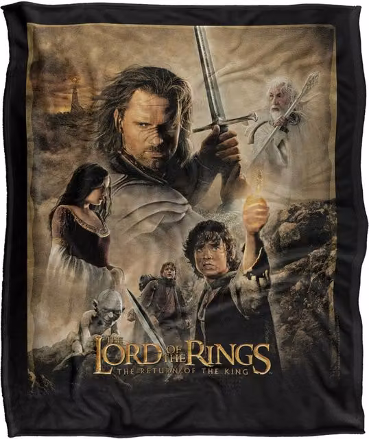 LOGOVISION Lord of the Rings Return of the King Poster Print Super Soft Fleece Throw Blanket, Multicolour, W: 91.44 cm, L: 147 cm – 6