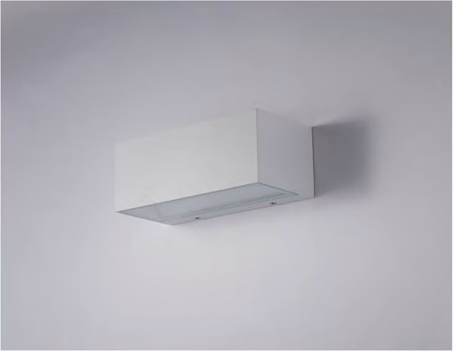 Netlighting Twin LED 2 Light Up Down Wall Garden Light, White, IP54, 1250lm, 4000K, W/D/H: 22 x 10.3 x 8.5 cm