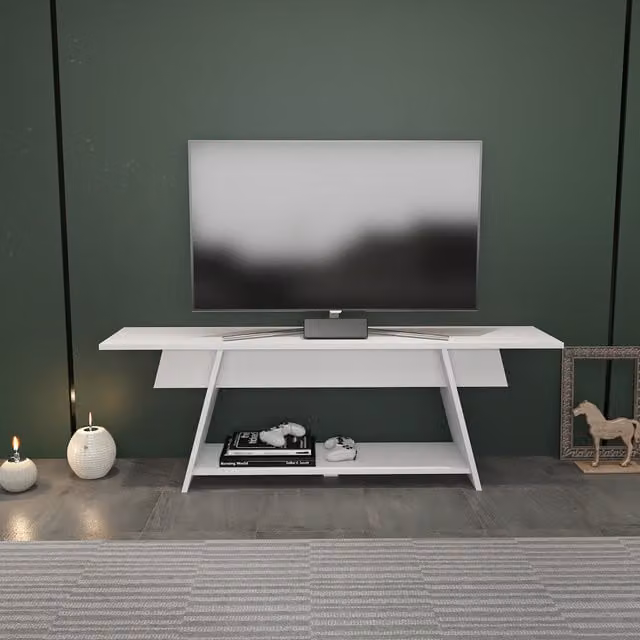 Decorotika Lanca White MDF TV Unit for TVs up to 63 inch