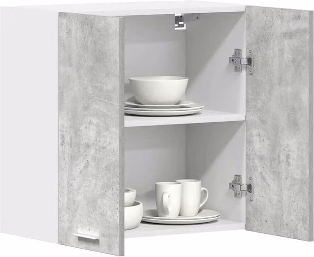 Berkfield Home Modern Matt Grey Kitchen Wall Cabinet with Hinged Doors, W/D/H: 60 x 31 x 60 cm