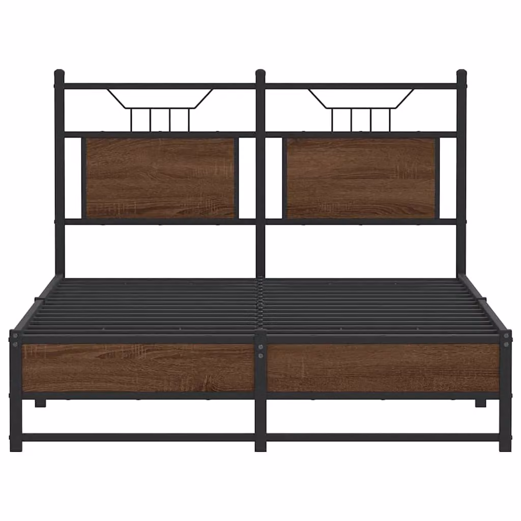 Berkfield Home Small Double Bed Frame in Brown Oak, W/D/H: 120 x 190 cm – 4
