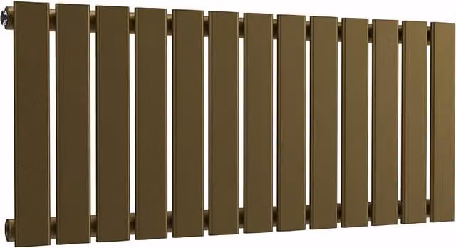 Lux Heat Flat Horizontal Single Steel Radiator in Antique Brass, W/H: 91.0 x 40.0 cm
