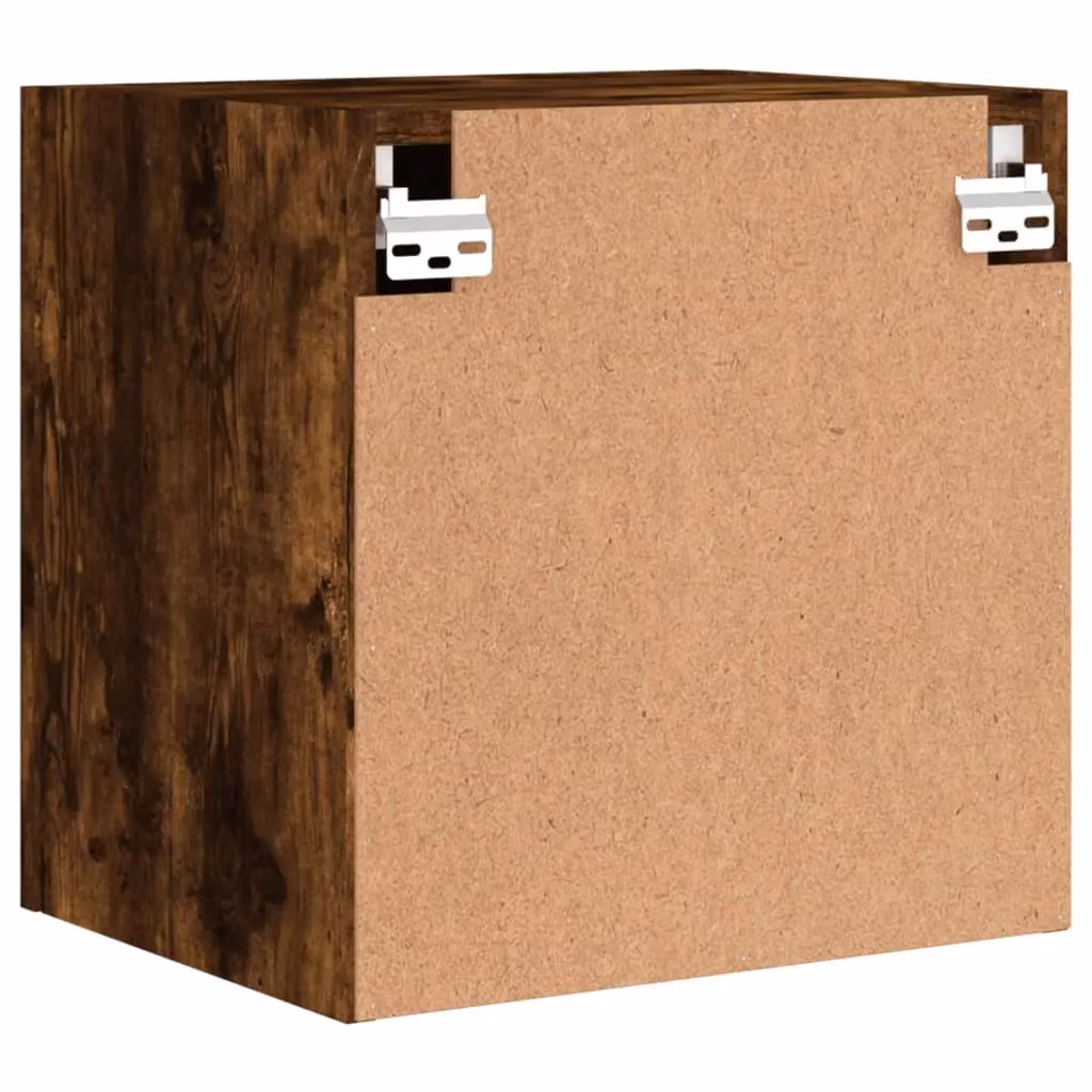 Berkfield Home Set of 2 Smoked Oak TV Wall Cabinets in Brown, W/D/H: 40.5 x 30 x 40 cm – 7