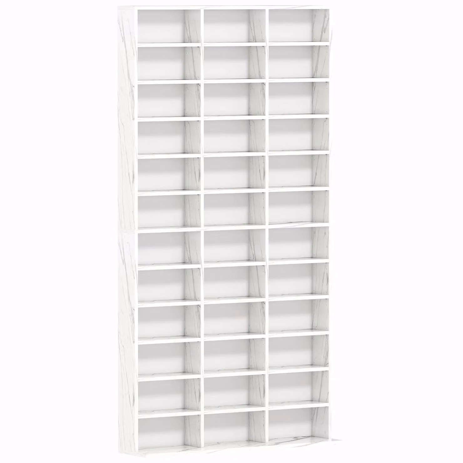 HOMCOM Grey Wooden CD DVD Media Storage Display Shelves with Adjustable Compartments and Back Panel – 2