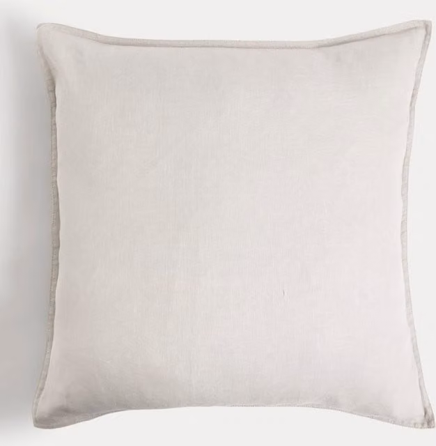 M&S Grey Pure Linen Square Cushion with Feather Filling
