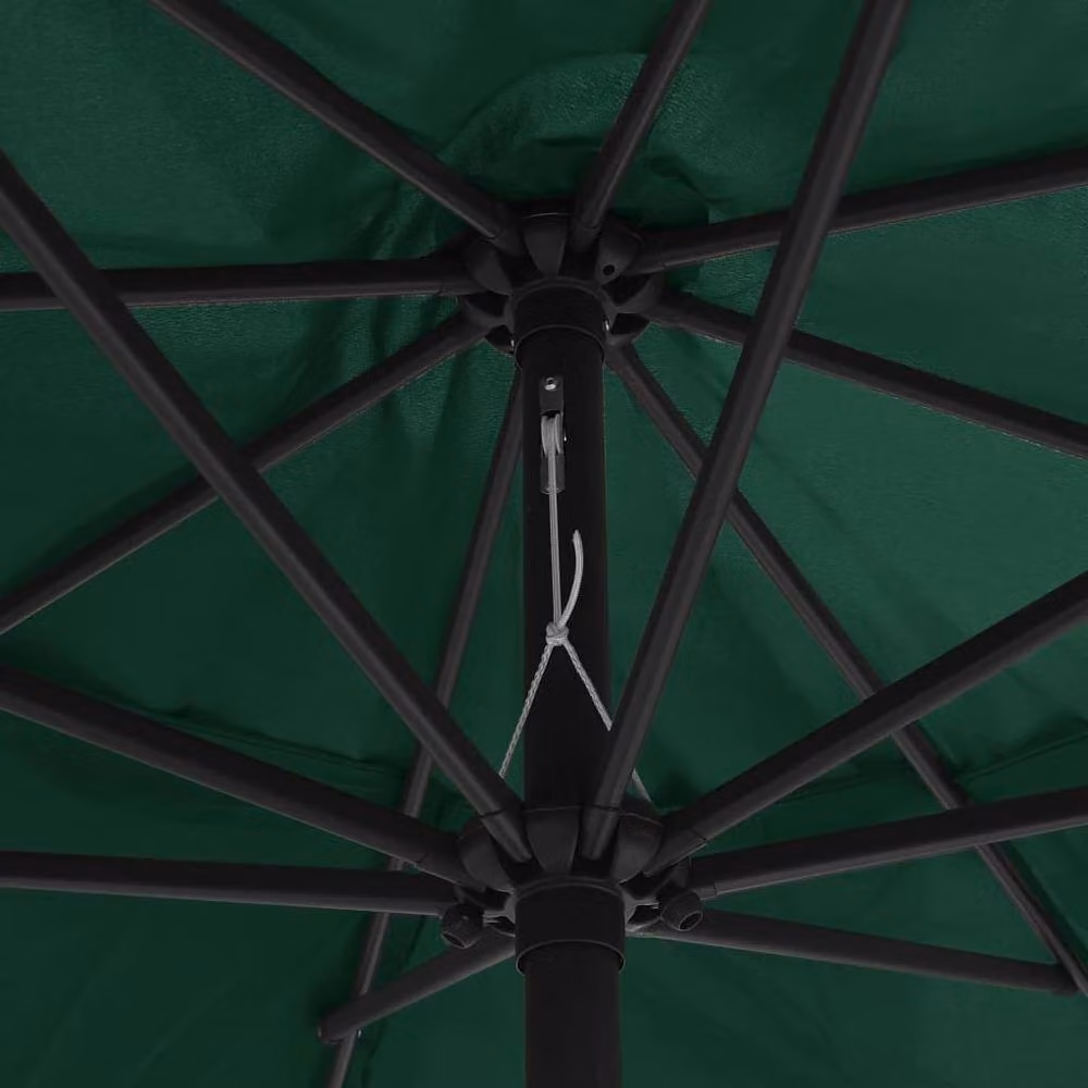 Berkfield Home Outdoor Parasol with Metal Pole and Green Polyester Canopy, 400 cm – 2