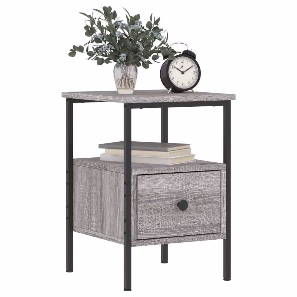 Berkfield Home Grey Sonoma Bedside Cabinet in Engineered Wood, W/D/H: 34 x 36 x 50 cm – 3