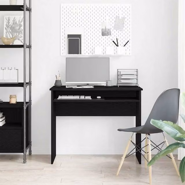 Berkfield Home Modern Writing Desk in Black Oak, W/D/H: 90 x 50 x 74 cm – 1