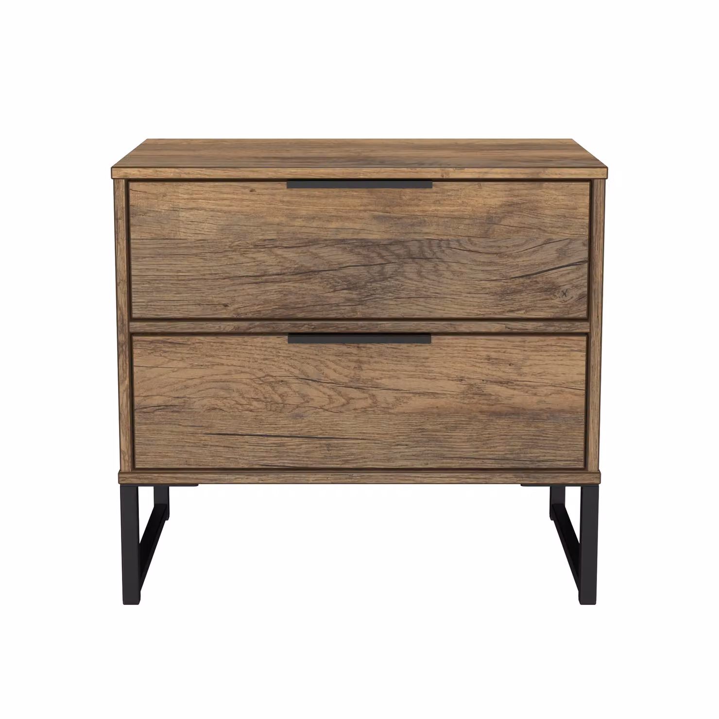 Ready Assembled 2 U Tamworth 2 Drawer Bedside Cabinet in Dark Brown – 2