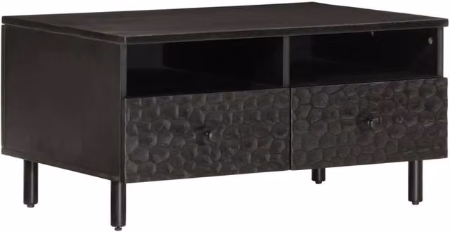 Berkfield Home Black Mango Wood Coffee Table W: 80 cm, D: 54 cm, H: 40 cm