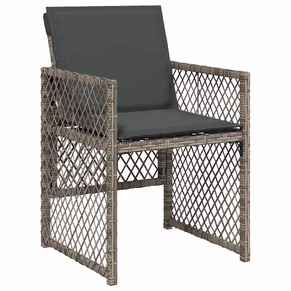 Berkfield Home 17 Piece Grey Poly Rattan Garden Dining Set with Cushions – 3