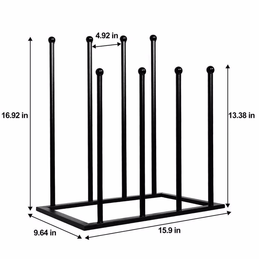 KORVIXA Metal Welly Boots Stand Rack in Black, Holds 4 Pairs – 2