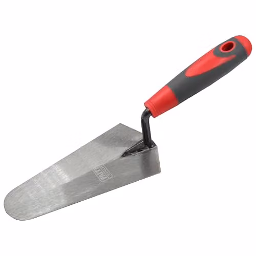 Faithfull Soft-Grip Gauging Trowel with Stainless Steel Blade in Red and Multicolour