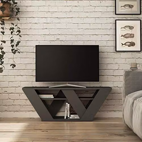 Decortie Hocus Picus Modern TV Unit in Anthracite, W/D/H: 110 x 30 x 40 cm