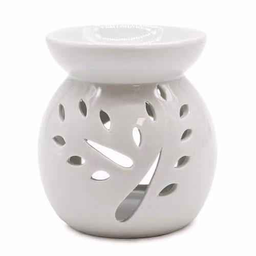 Ancient Wisdom KDMD Classic White Ceramic Tealight Oil Burner