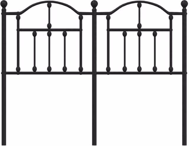 Berkfield Home Classic Metal Headboard in Matt Black