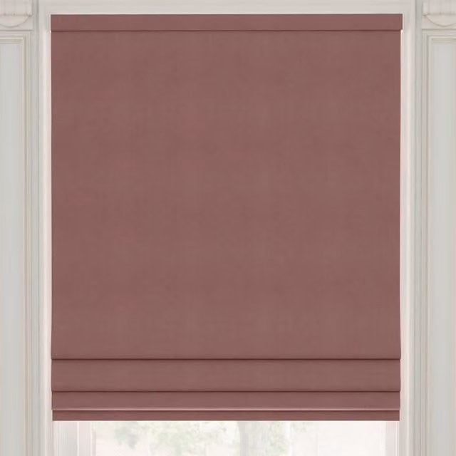Linda Barker Royal Velvet Made to Measure Roman Blind in Dusty Rose Pink