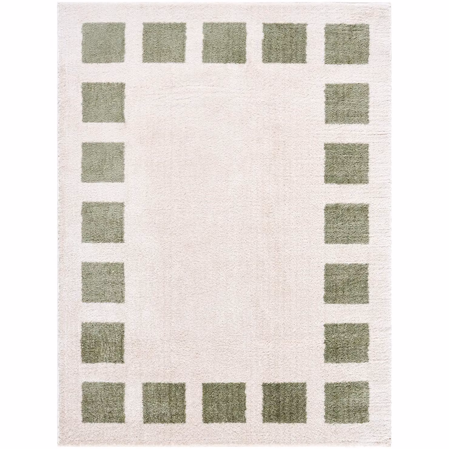 Livabliss Fossay Shag Washable High Pile Geometric Rug in Beige, Brown, Green and Grey, W: 200 cm, D: 275 cm – 2