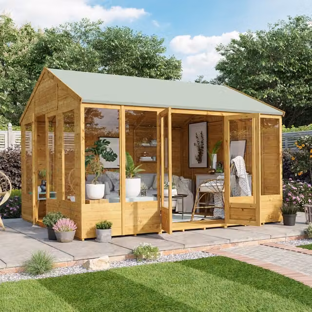 BillyOh Tessa Tongue and Groove Reverse Apex Summerhouse in Brown