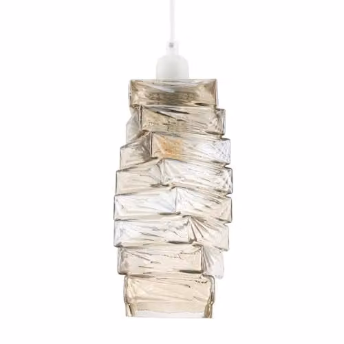 Happy Homewares Modern Gold Tinted Glass Rectangular Pendant Ceiling Light Shade W/D/H: 25 x 14 x 11 cm