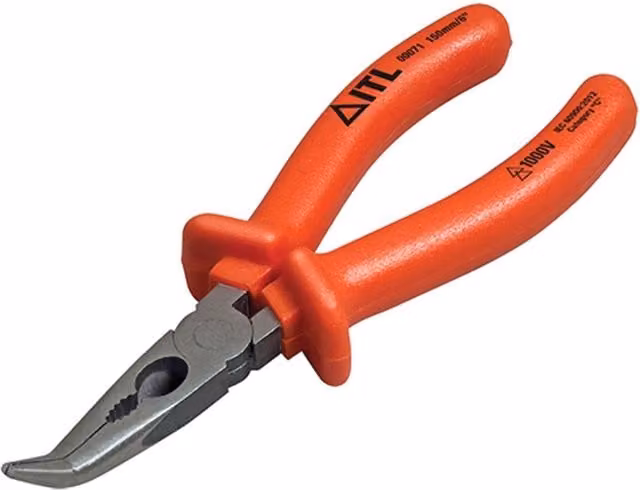 ITL Insulated Bent Long Nose Pliers, Multicolour, 150mm